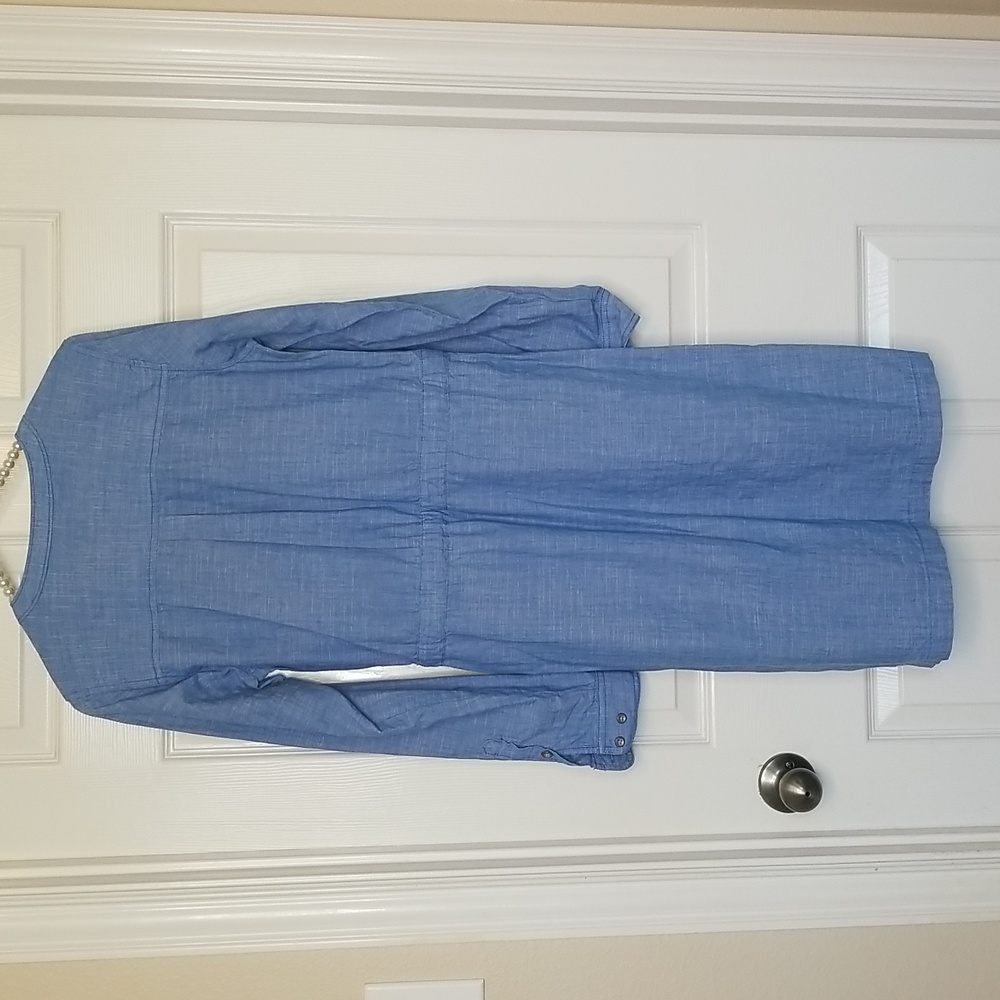 Cabela's Blue Denim Long Sleeve Chambray Shirt Dress Size Small Petite - Picture 7 of 12
